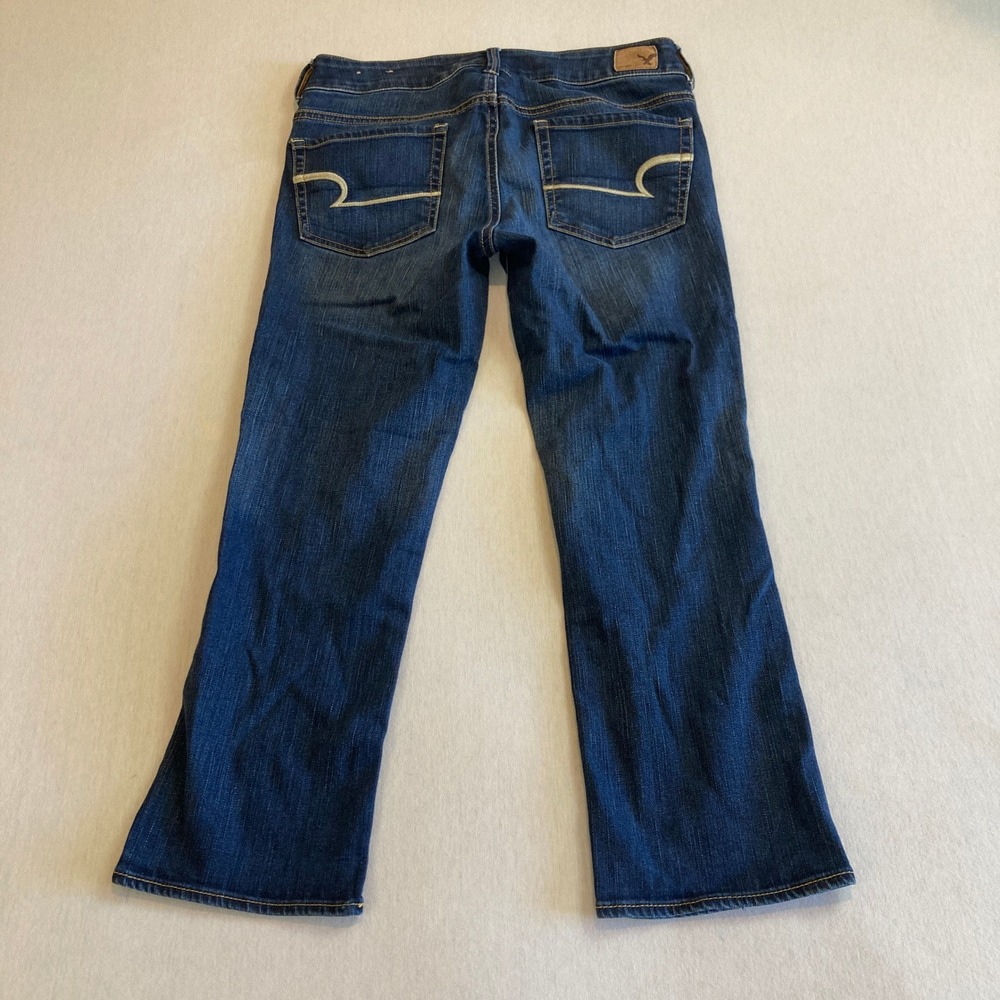 American Eagle Artist Crop Jeans Womens 6 Dark Wash Super Stretch 23 Inseam - Picture 2 of 15